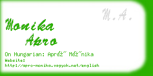 monika apro business card